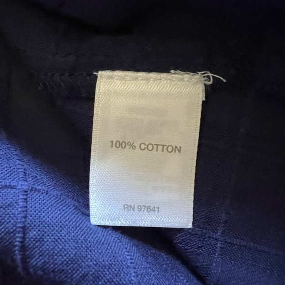 J.Jill textured button down blouse with ruffle hen in navy blue. Size S - Picture 10 of 10